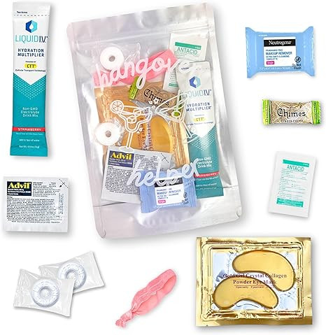 Hangover Kit (1 Pack) Pre Filled Party Favors, Goodie Bags, Gift for Bachelorette, Wedding, 21st ... | Amazon (US)