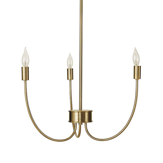 Lottie 3 Arm Chandelier Light in Antique Brass | Ballard Designs, Inc.