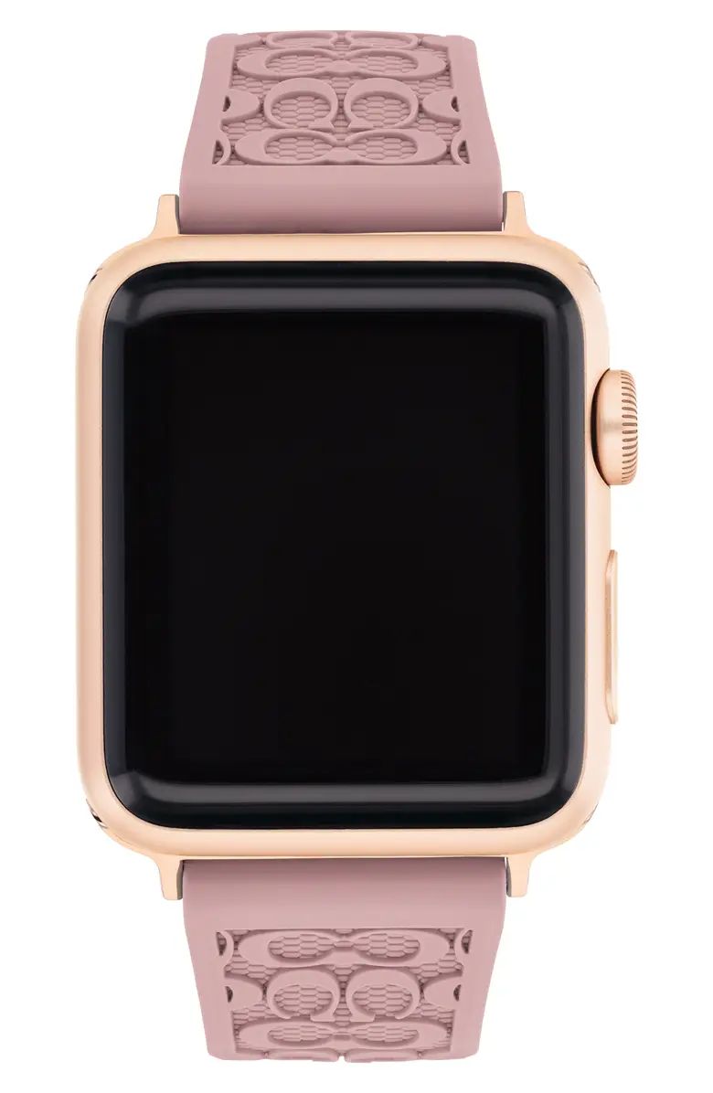 COACH Signature C Rubber 18mm Apple Watch® Watchband | Nordstrom | Nordstrom