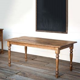 Reclaimed Elm Wood Dining Table | SHIPS FREE | Antique Farm House