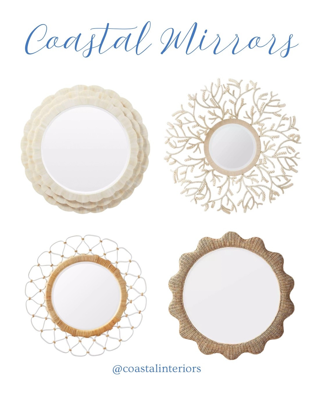 Round Coastal Statement Mirrors with gorgeous quality detailing in rattan, Capiz Shell, etc.

#LTKHome #LTKSaleAlert