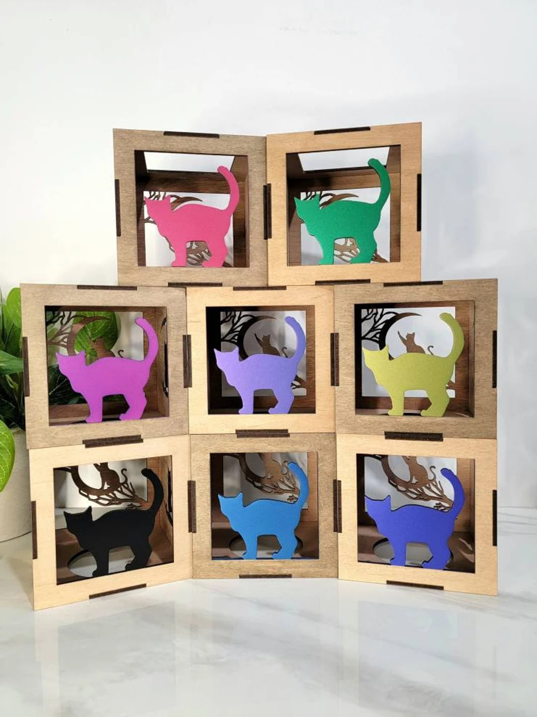 Cat on the Moon Lantern, Cat Lantern, Cat Tealight Holder, Personalized Cat Lover Gifts - Etsy | Etsy (US)