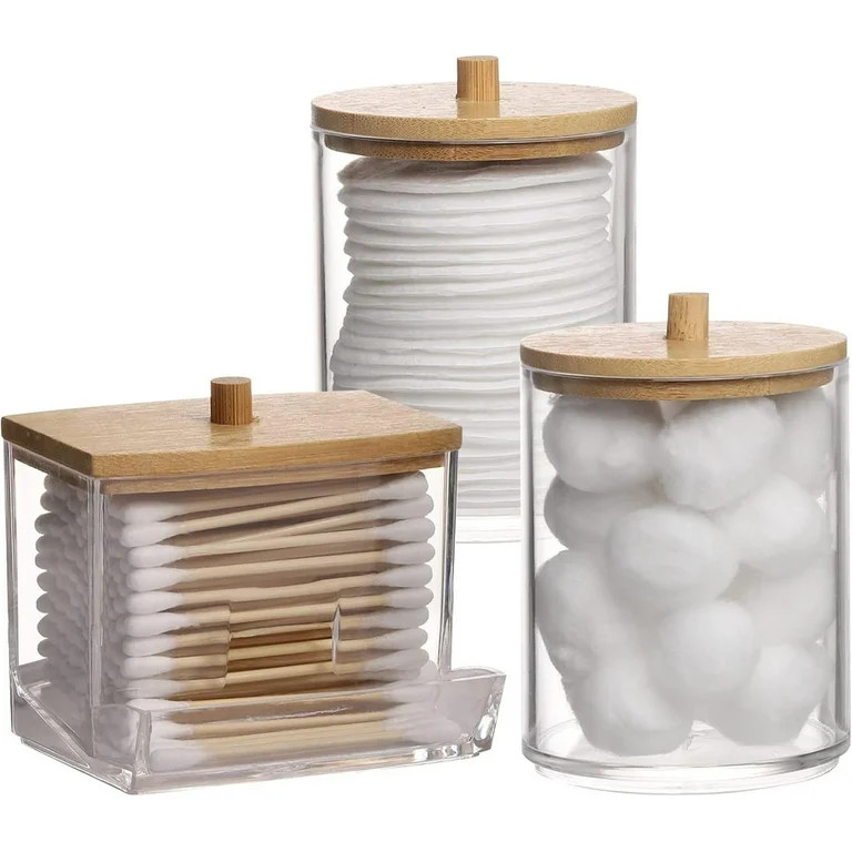 RibRave Bathroom Dispenser Container, 10/7 oz Big Cotton Ball Holder, Small Things Containers, Ja... | Walmart (US)