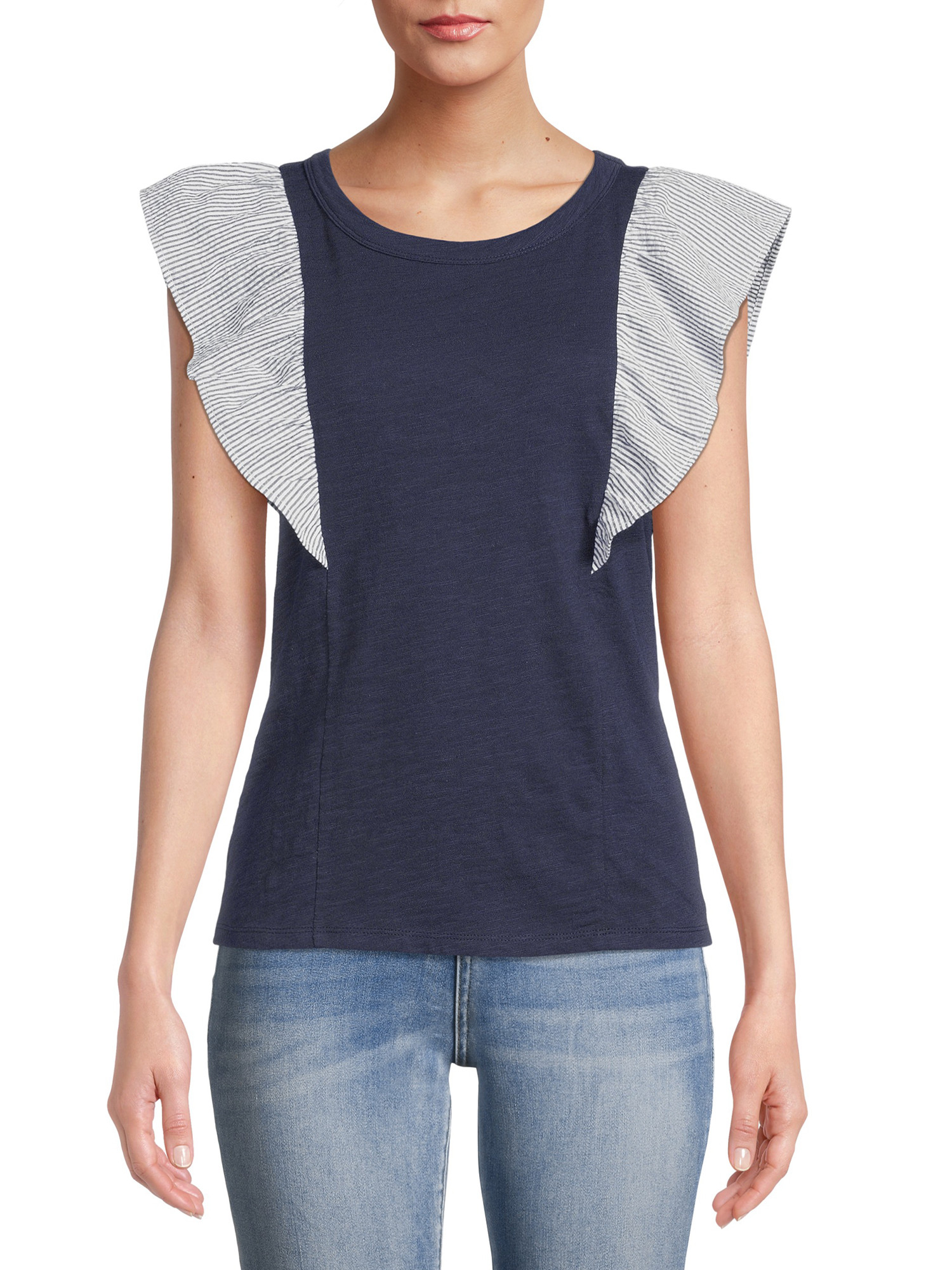 Time and Tru Women's Flutter Sleeve Tank Top | Walmart (US)