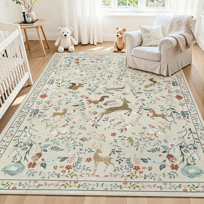 5x7 Area Rugs Washable Rug: Lagre Boho Living Room Rug Soft Non-Slip Thin Carpet Indoor Floor Non... | Amazon (US)
