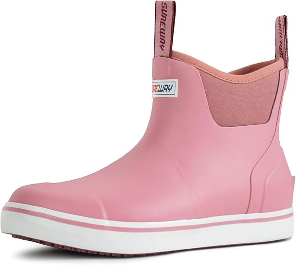 SUREWAY Women's Ankle Fishing Deck Boots for Women,Short Waterproof Neoprene Rubber Rain Boots,Li... | Amazon (US)