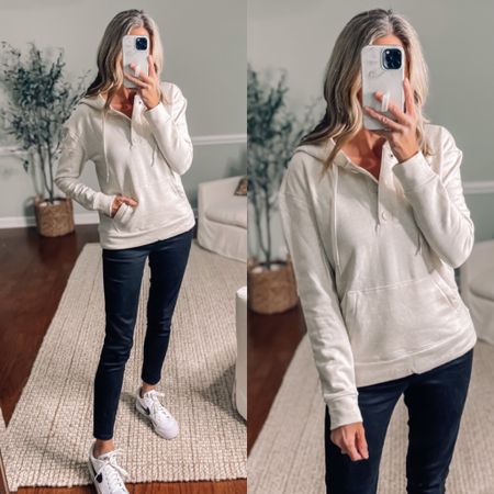 ⭐️ AMAZON FLEECE HOODIE 30% OFF ⭐️ Have you tried the Amazon Aware brand? All of their pieces are certified carbon neutral. This hoodie is so super soft and warm with fleece on the inside. Wearing a small. 

Nike sneakers /
Blacks Jeans 
#founditonamazon 
#amazonsale
#winteroutfitidea


#LTKunder50 #LTKfit #LTKsalealert