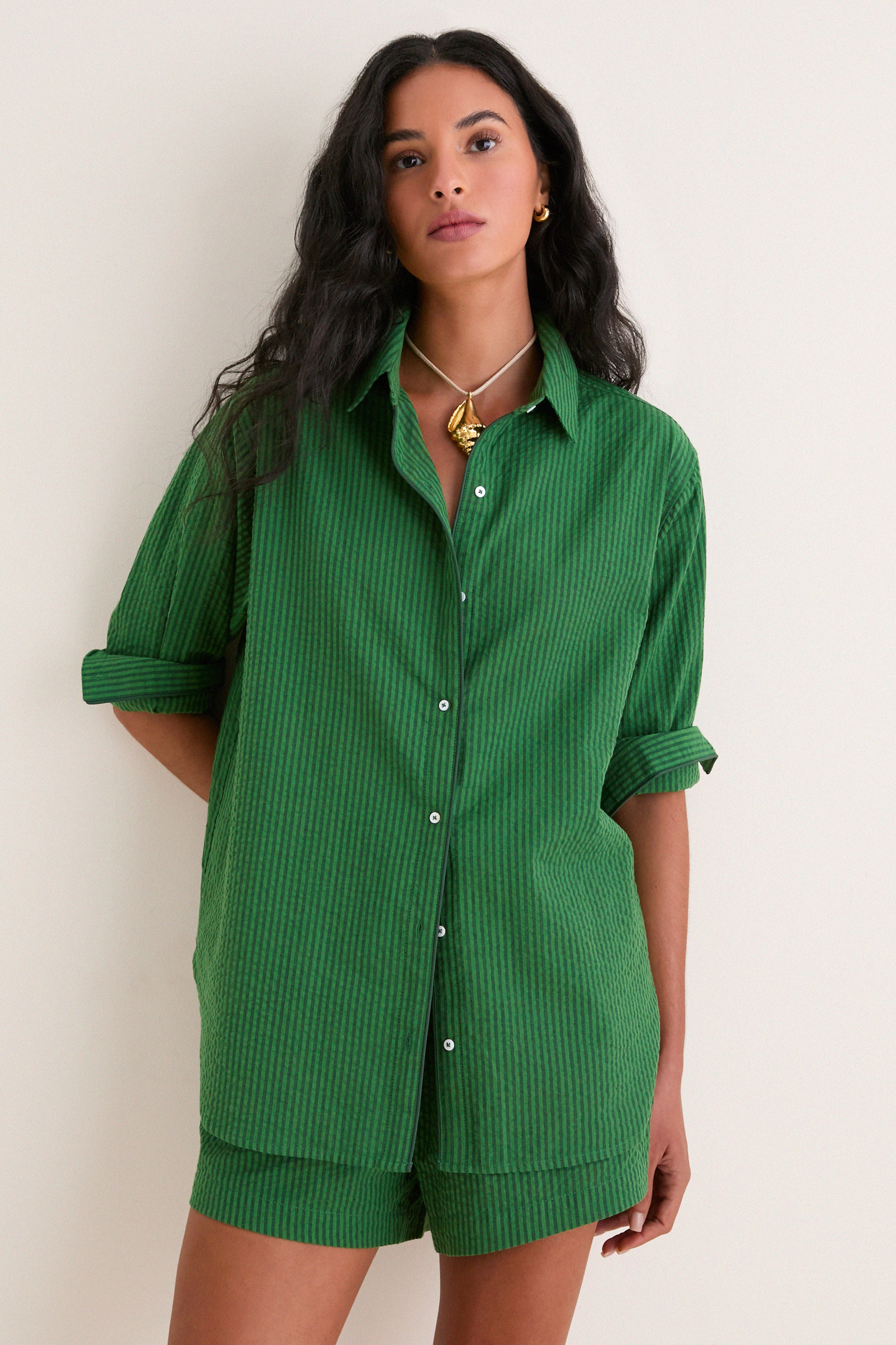 Tonal Green Seersucker Raven Short | Tuckernuck (US)