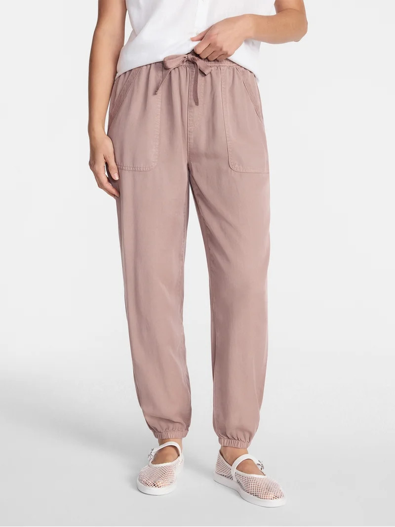 Time and Tru Women's High Rise Parachute Jogger Pants, 28" Inseam, Sizes XS-XXXL | Walmart (US)