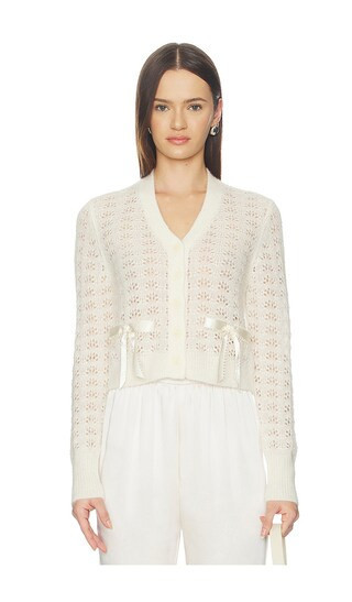 LoveShackFancy Lilly Cardigan in Ivory. - size S | Revolve Clothing (Global)