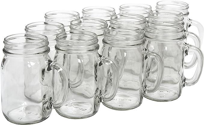 North Mountain Supply - NMS J40014 - No Lids Glass Pint Mug Handle Mason Drinking Jars - Case of ... | Amazon (US)
