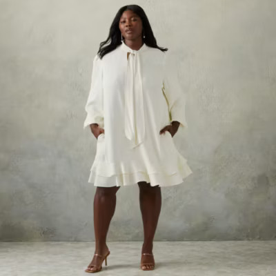 new!Prabal Gurung for JCPenney Long Sleeve Shift Dress-Plus | JCPenney