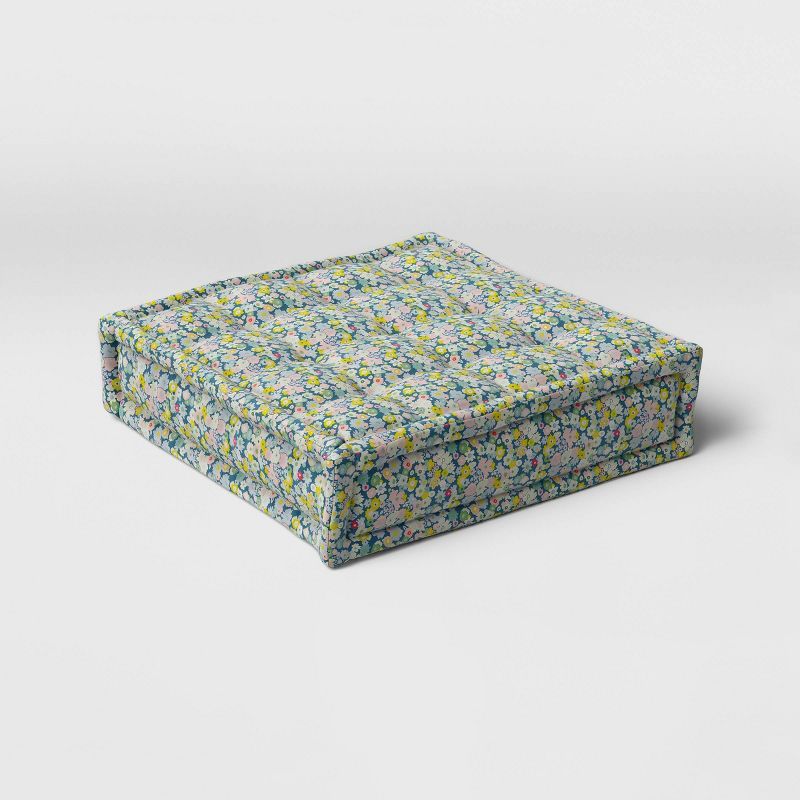 Floral Print Outdoor Floor Cushion DuraSeason Fabric™ Pink/Blue/Green - Opalhouse™ | Target