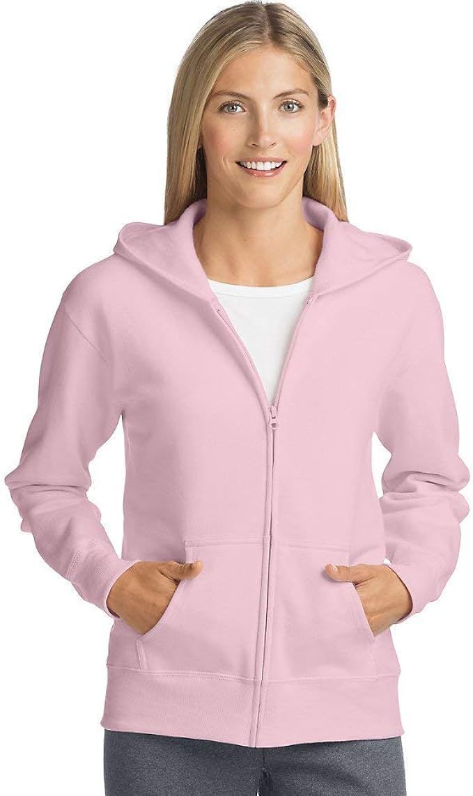 Hanes Women's EcoSmart Full-Zip Hoodie Sweatshirt | Amazon (US)