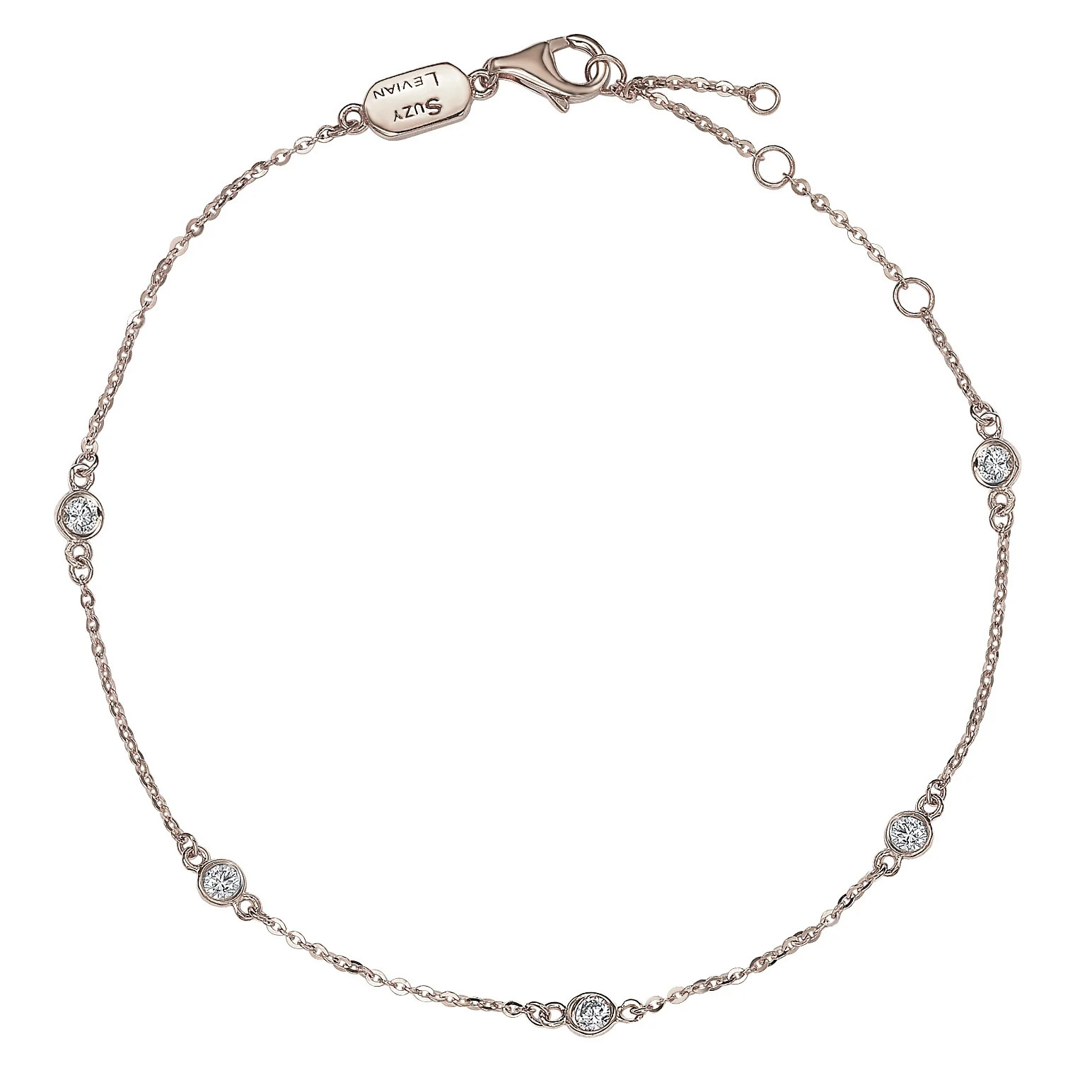 Suzy Levian 0.50 ct TDW 14K White Gold Diamond Station Bracelet | SUZY LEVIAN