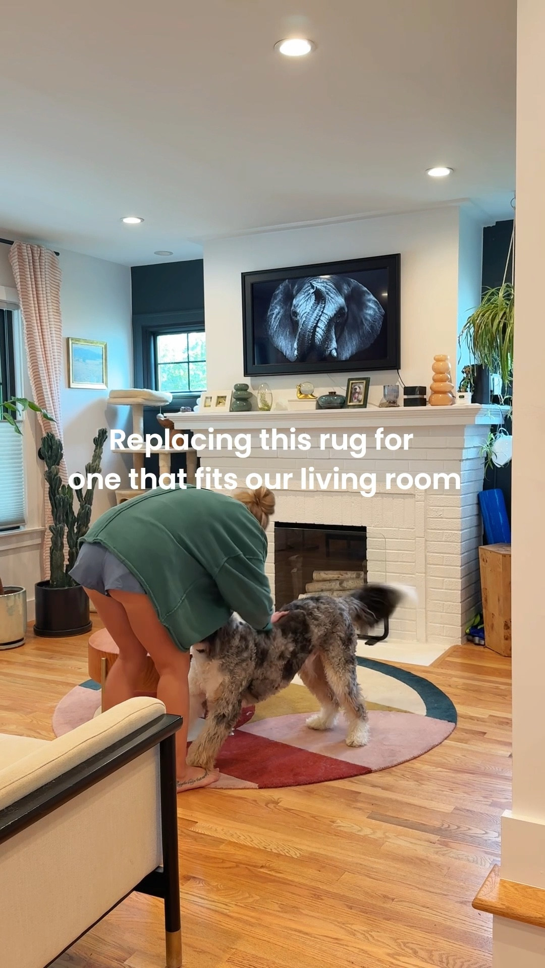 Finally swapped the circular rug out for a larger one that fits the living room!!

#LTKHome