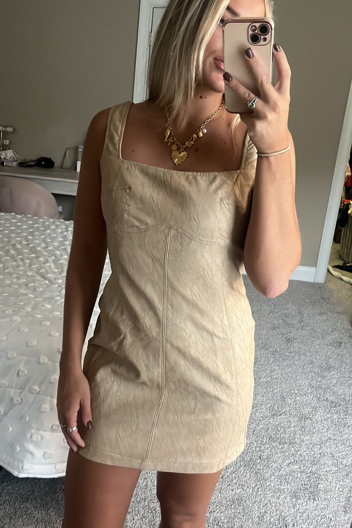 Square neck leather dress of my dreams!!! Obsessed with this dress for fall. Runs small so size up!! Use my code BETHANY20 for a discount!! 🥰🥰

#LTKStyleTip #LTKWedding #LTKFallSale