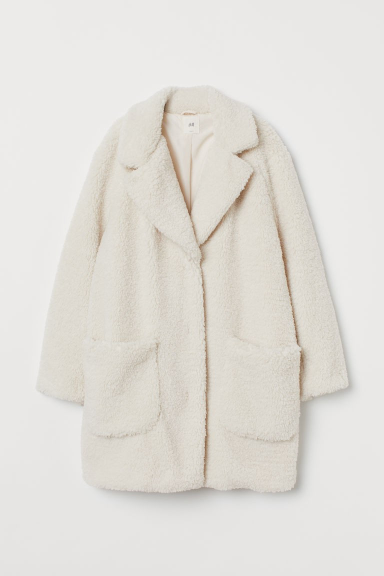 H & M - Short faux shearling coat - White | H&M (UK, MY, IN, SG, PH, TW, HK)