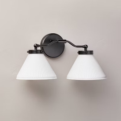 Reeded Milk Glass 2-Bulb Vanity Wall Sconce - Hearth & Hand™ with Magnolia | Target