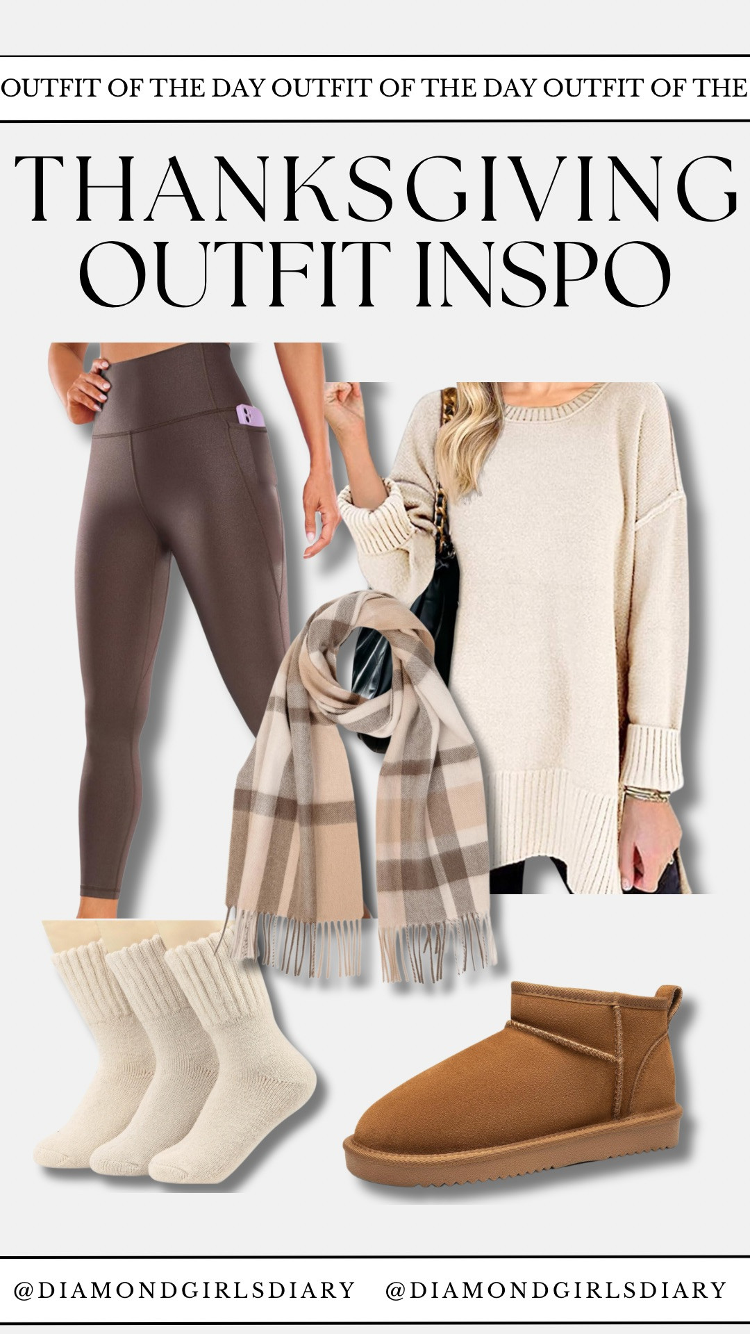 Comfort meets style with this Thanksgiving outfit inspiration: faux leather leggings paired with an oversized sweater, comfy socks, and fleece booties.  

 #LTKHoliday #LTKSeasonal #LTKStyleTip