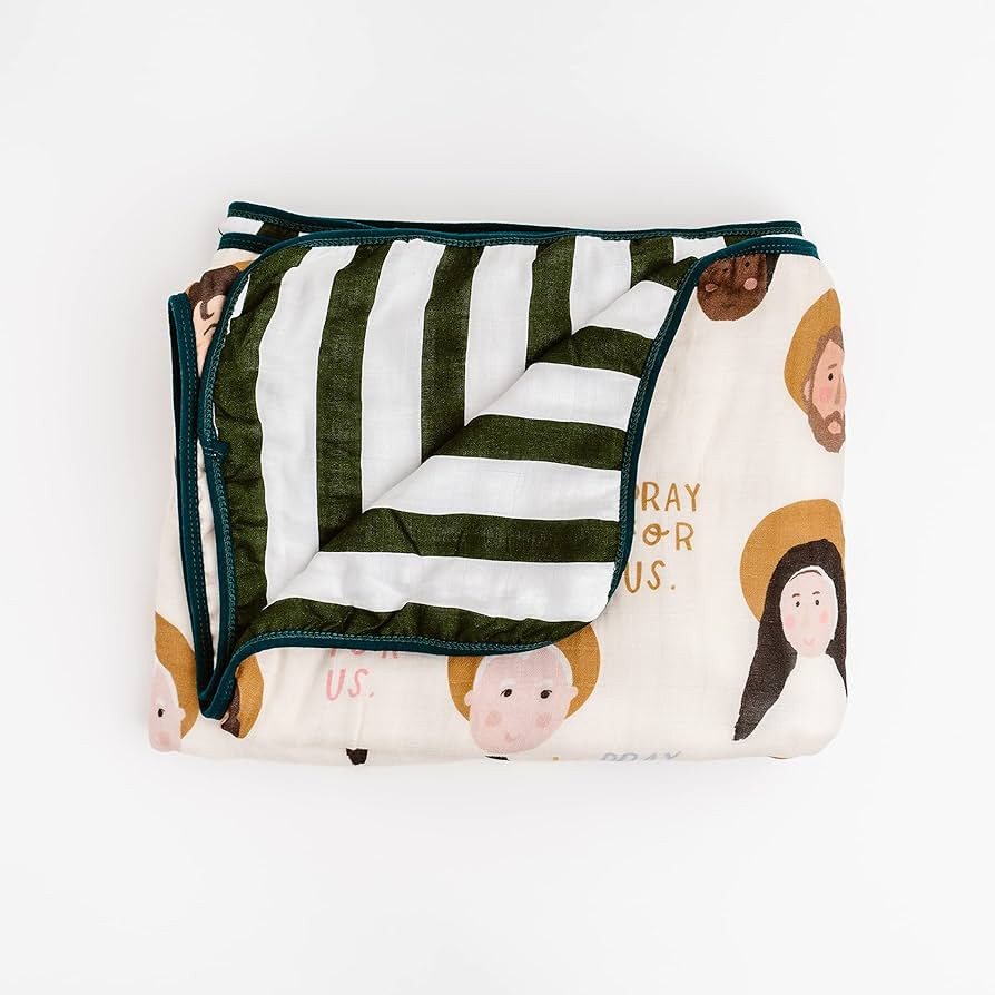 Be A Heart/Deluxe Muslin Quilt/Toddler Comforter/Catholic/All Saints Quilt/Large 47x47inch/Stroll... | Amazon (US)