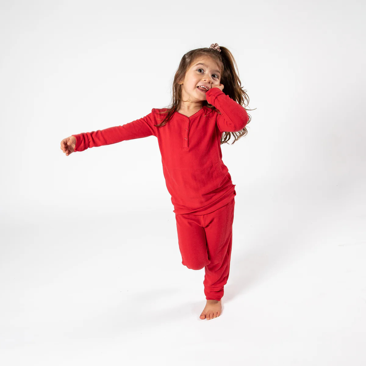 Red Two Piece Long Pajama Set | Sunset Snuggles