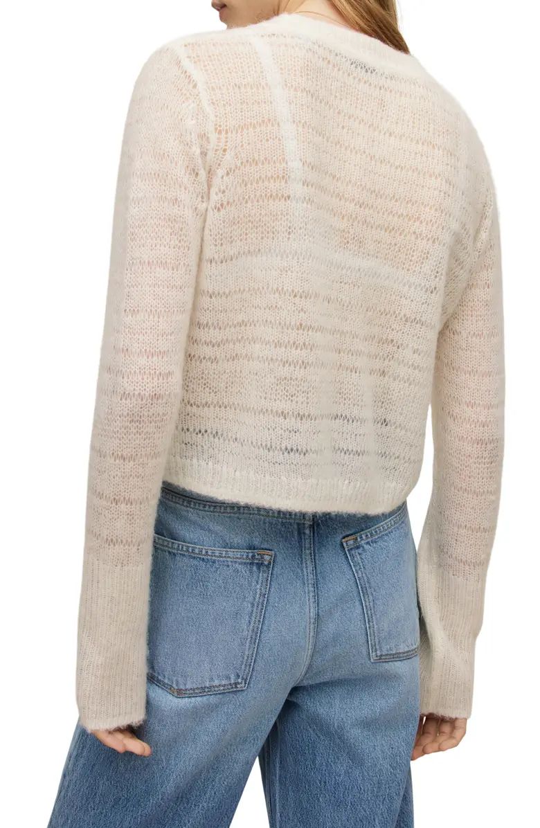 AllSaints Pointelle Wool & Alpaca Blend Sweater | Nordstrom | Nordstrom