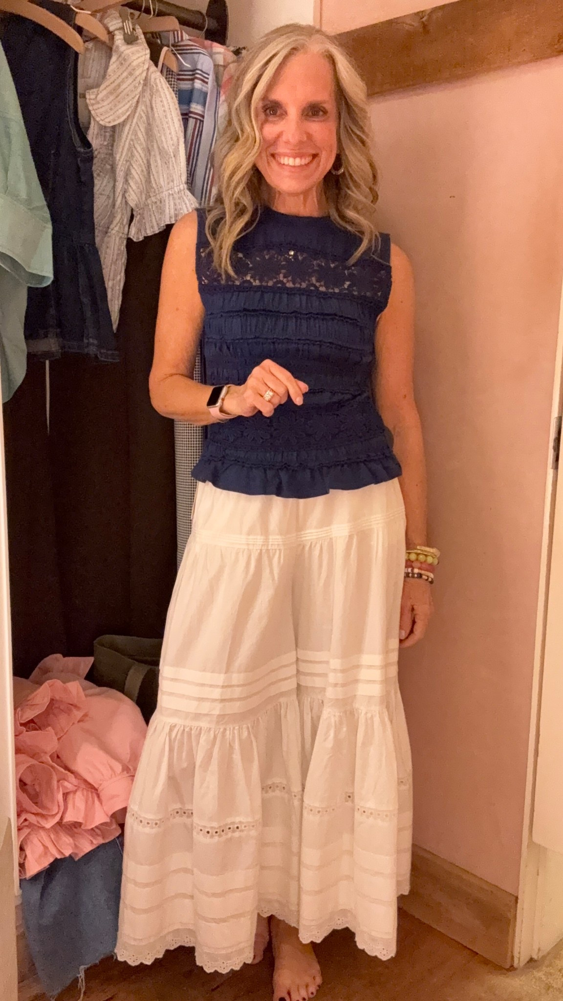 Looks like a skirt, right? It’s actually culottes.  Wearing XS in both 

#LTKSpringSale #LTKSaleAlert #LTKOver40