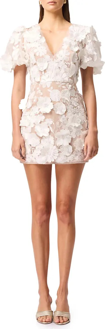 Zayla Floral Appliqué Cocktail Minidress | Nordstrom