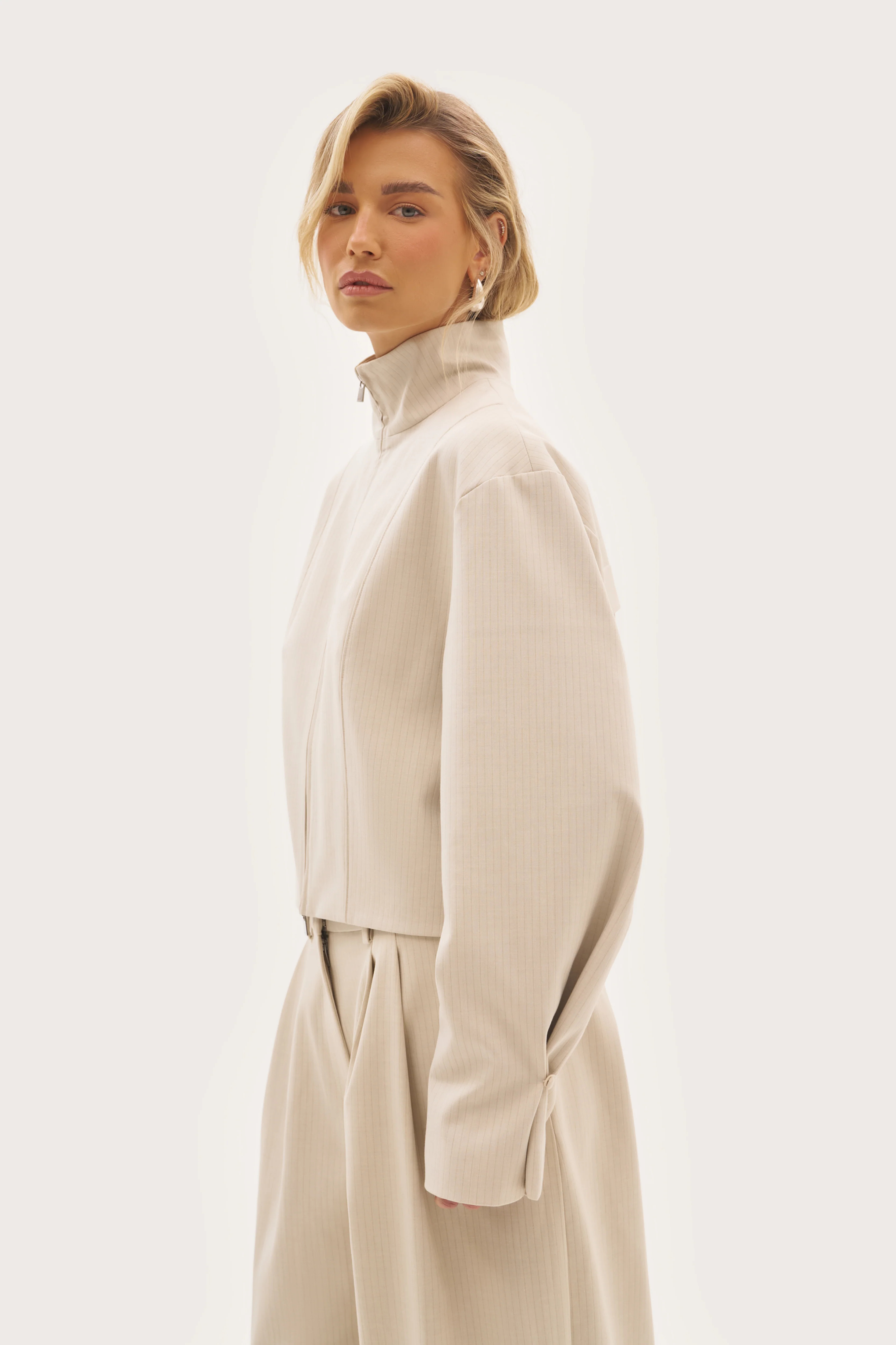 Polina Track Jacket - Beige | Maebe UK