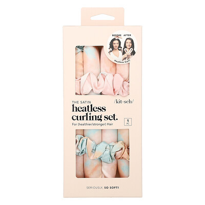 Kitsch, The Satin Heatless Curling Set, Sunset Tie Dye, One Set | iHerb