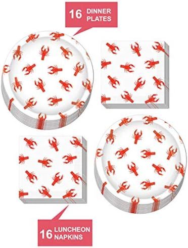 Crawfish Boil Party Supplies - Crawfish Dinner Plates and Napkins for Mardi Gras and Seafood Fest... | Amazon (US)