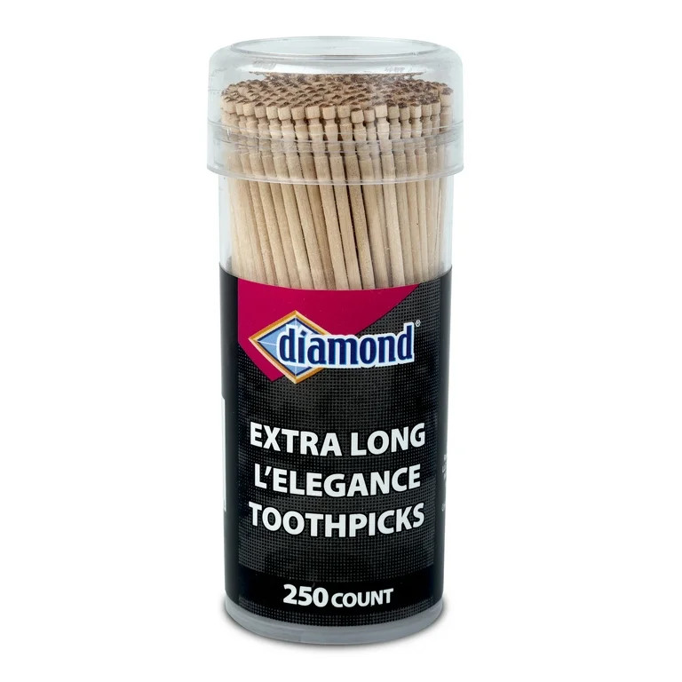 Diamond L'Elegance Extra Long Wooden Toothpicks 250 Count | Walmart (US)