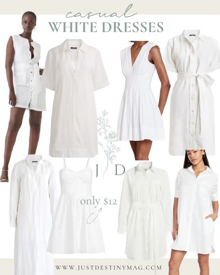 Favorite Casual white dresses for all the spring and summer parties. Love love linen dresses! Plus that $12 dress would be perfect with a jean jacket !

#LTKSeasonal