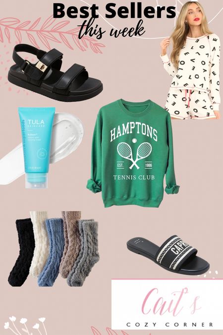 Best sellers this week 
Sweatshirt sandals Tula pajamas and socks 

#LTKMostLoved #LTKSeasonal #LTKfindsunder50