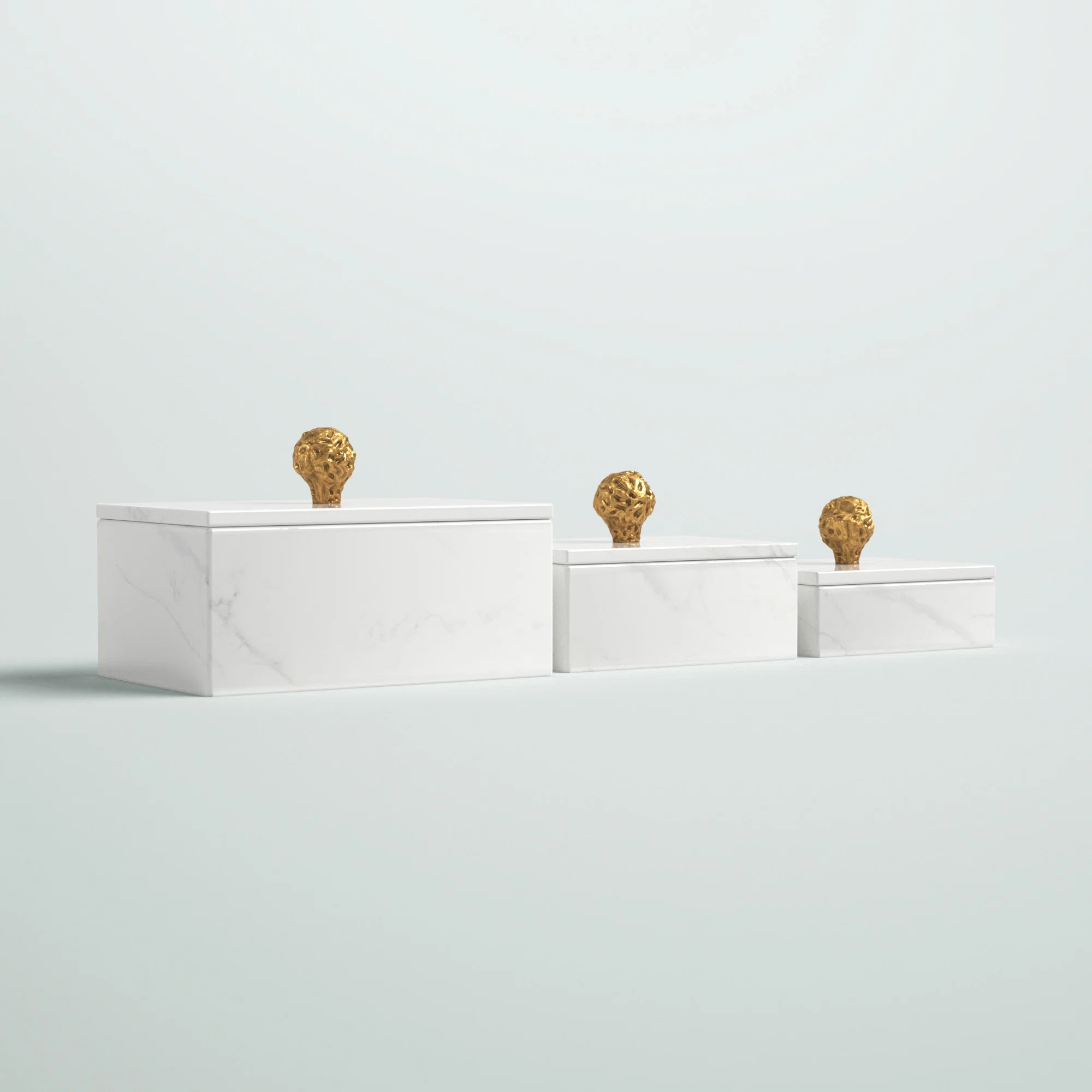 Roder 3 Piece Marble Decorative Box Set | Wayfair North America
