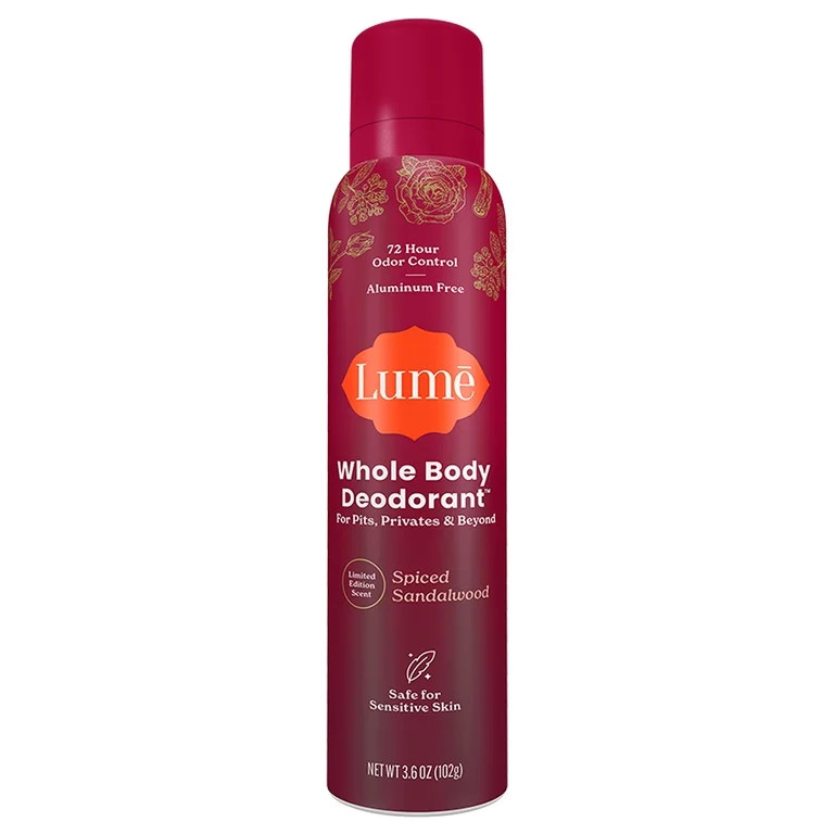 Lume Whole Body Aluminum Free Deodorant Spray, Spiced Sandalwood, 3.6 oz | Walmart (US)