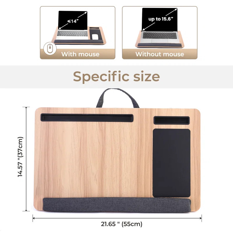 Inbox Zero Laptop Tray, Home Office Lap Desk with Mouse Pad and Phone Holder | Wayfair North America