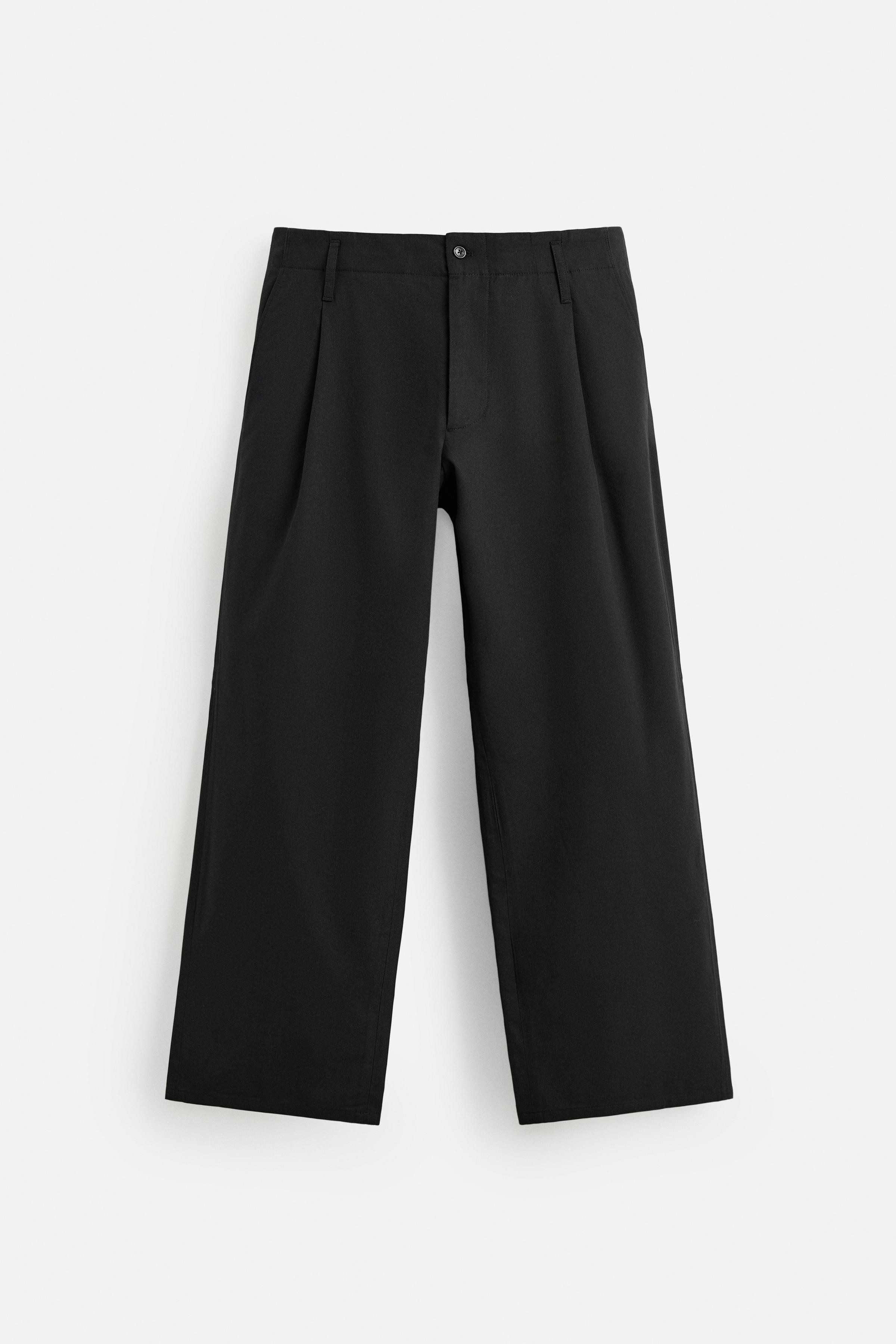 WIDE-LEG COTTON-VISCOSE TROUSERS | Zara UK