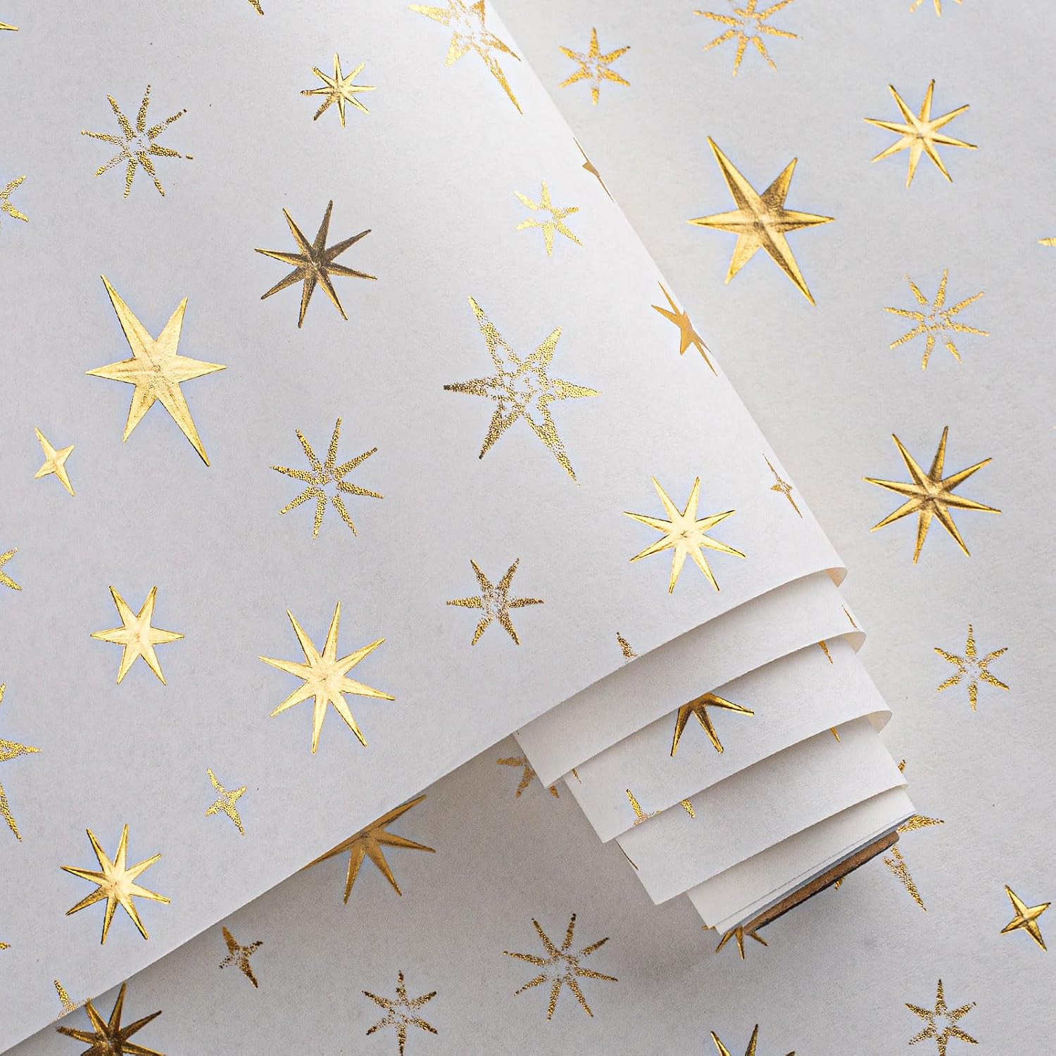 Flyhill 3D Star Kraft Birthday Wrapping Paper Roll- 17 In x 16.5Ft | Amazon (US)