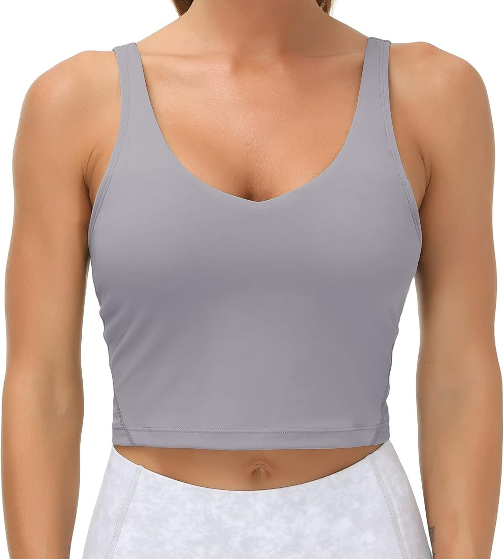 THE GYM PEOPLE Womens' Sports Bra Longline Wirefree Padded with Medium Support | Amazon (US)