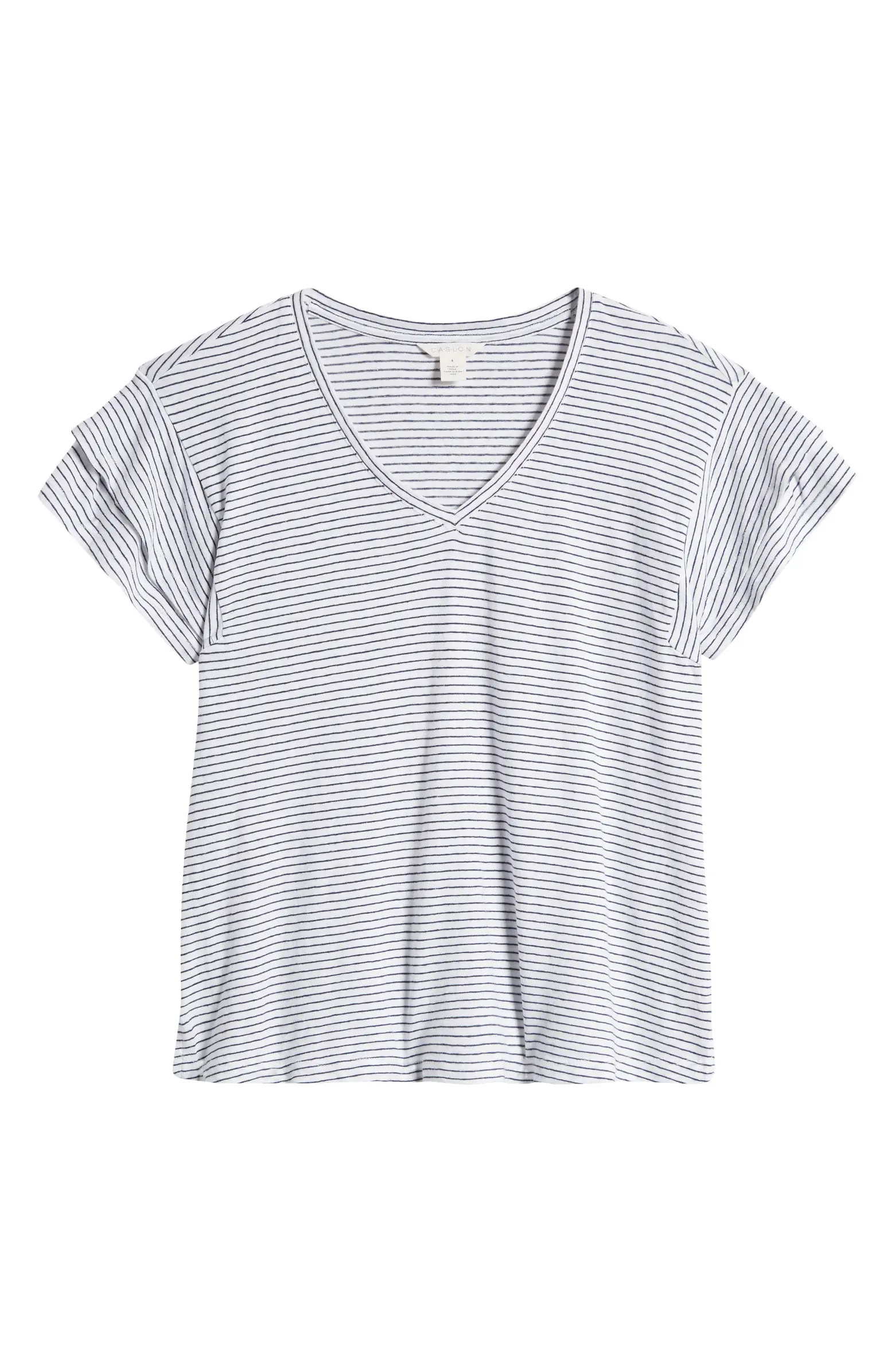 Flutter Sleeve Cotton & LinenTop | Nordstrom