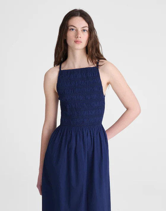 Smocked High-Neck Midi Dress | Madewell