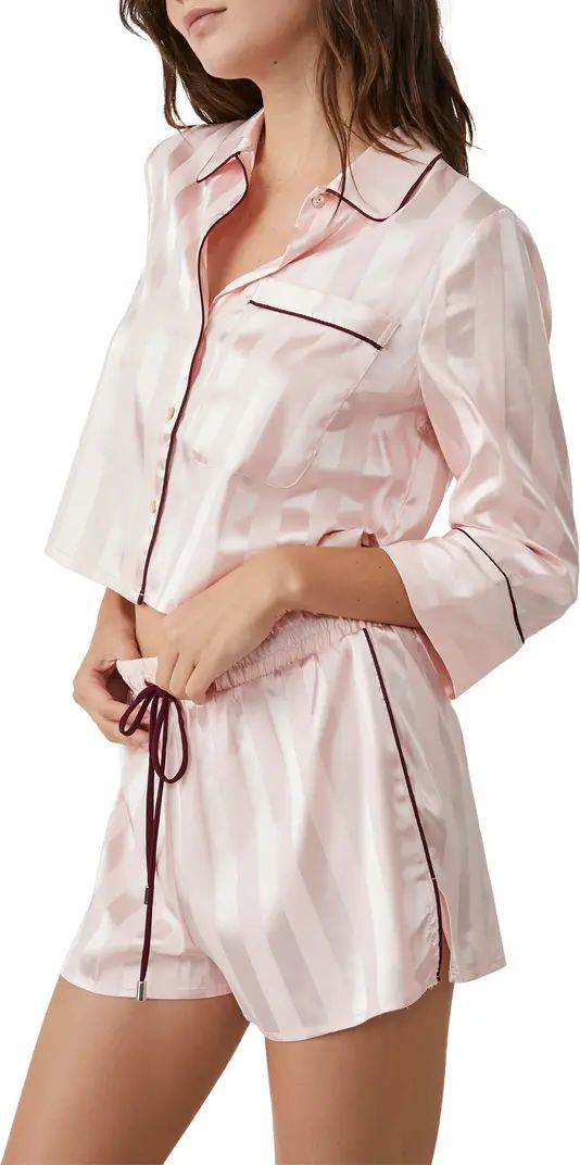 Pillow Talk Satin Stripe Short Pajamas | Nordstrom