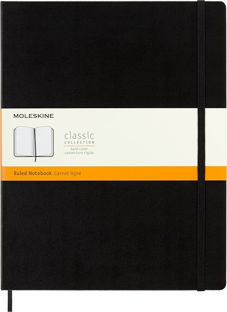 Moleskine Classic Notebook, Hard Cover, XXL (8.5" x 11") Ruled/Lined, Black, 192 Pages | Amazon (US)