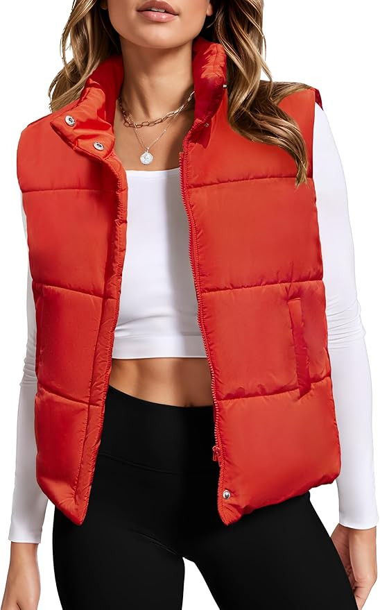 Zeagoo Puffer Vest Women Lightweight Fall Sleeveless Jackets Zip Up Puffy Outerwear Quilted Gilet... | Amazon (US)