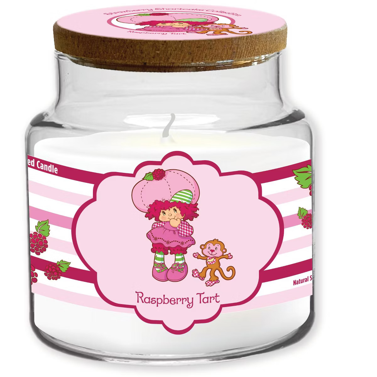 Courtside Market Strawberry Shortcake 18 oz Raspberry Tart Striped Candle | Target