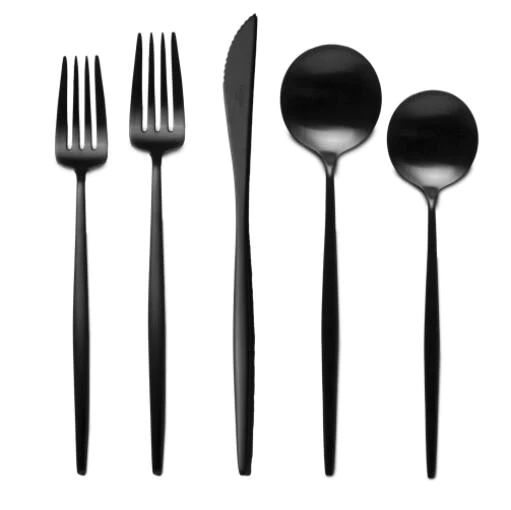 Matte Black Flatware - Set of 5 | APIARY by The Busy Bee