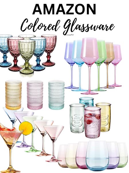 COLORED glassware from Amazon
Love this trend right now 
#homedecor  #amazon

#LTKSale #LTKhome #LTKSeasonal