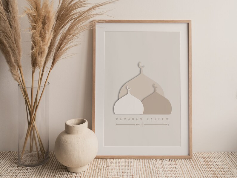 Set of 2 Ramadan Wall Art Print Ramadan Decoration Ramadan Neutral Poster Islamic Arabic Calligra... | Etsy (US)